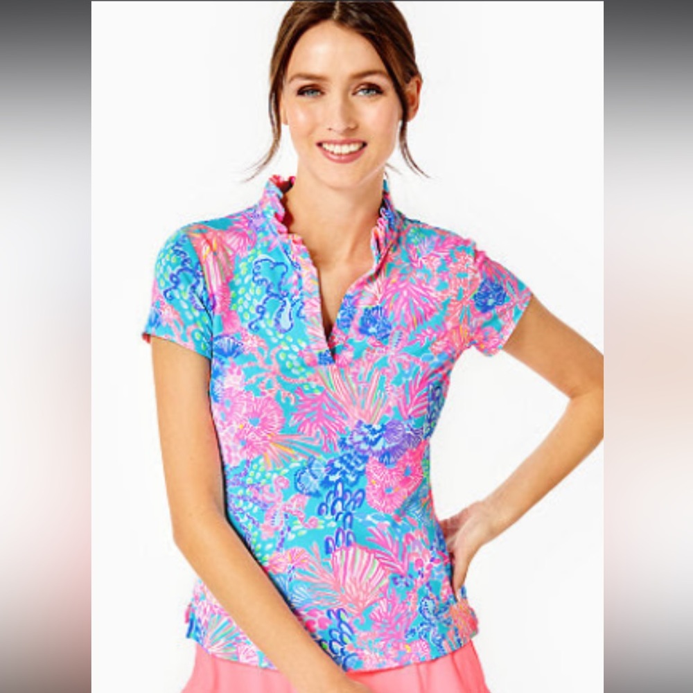 🪸Lilly Pulitzer Luxletic Frida Polo UPF 50+
